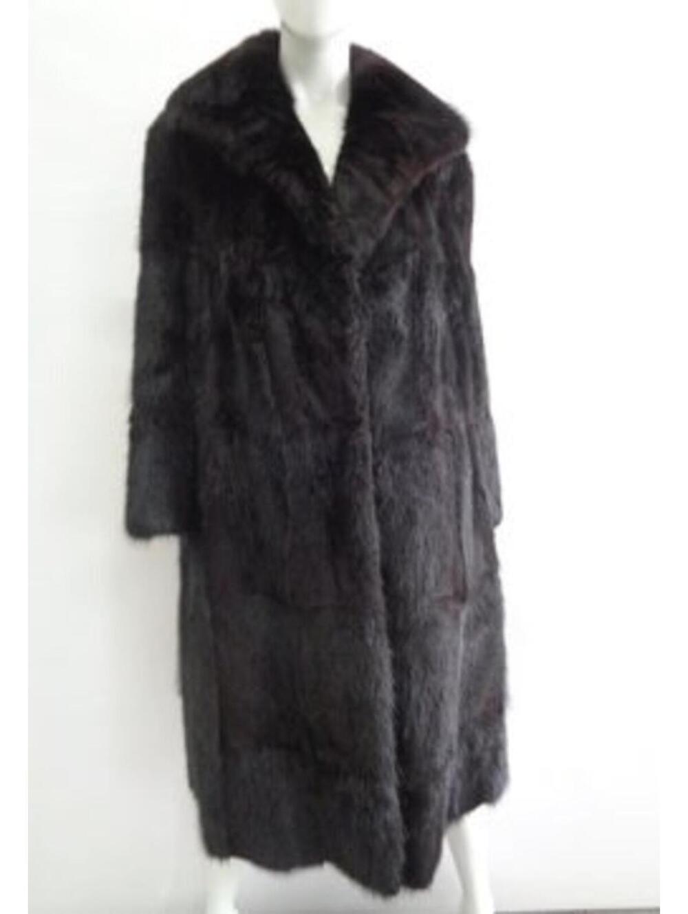 Mint Black Muskrat Fur Coat Jacket Women Woman Size 8 Medium